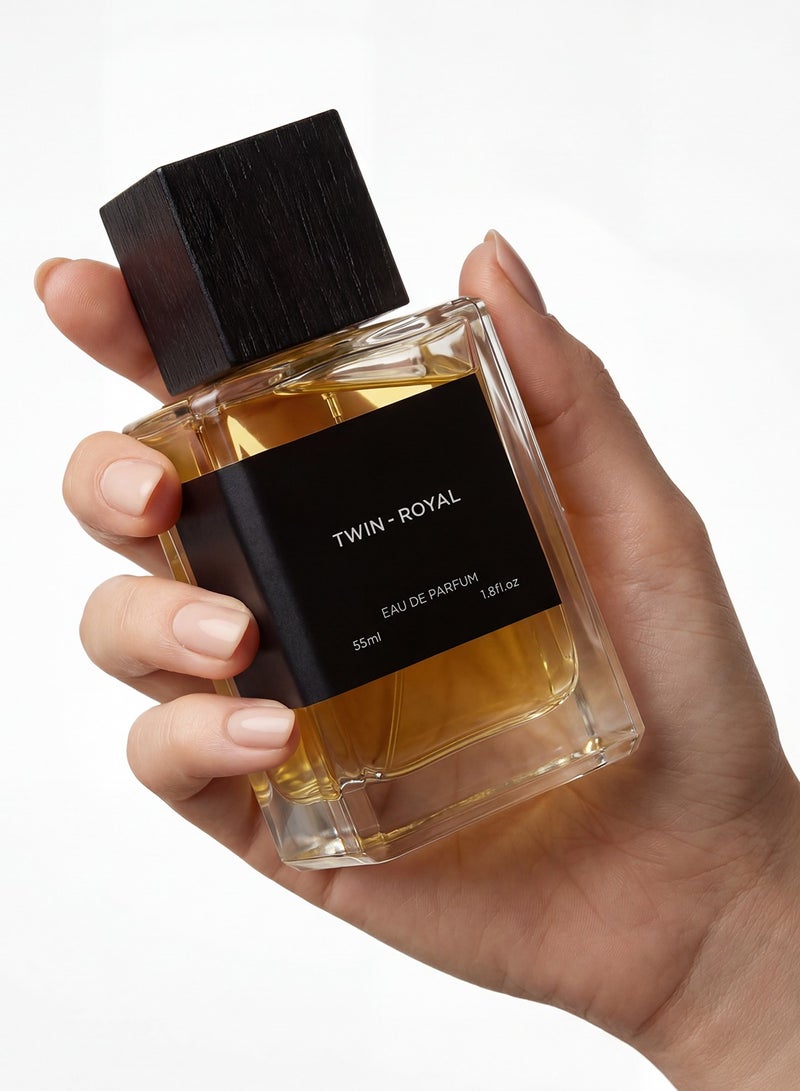 توين عطر رويال أو دو بارفان 55 مل، عطر فاخر للجنسين برائحة راقية تدوم طويلاً، مناسب للرجال والنساء، ومناسب للمناسبات الخاصة. - Image 3